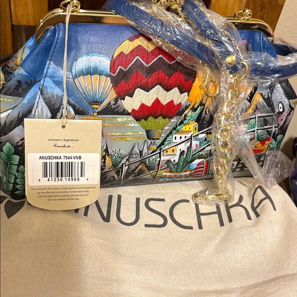 Anuschka Multicolor Hot Air Balloon Crossbody NWT - Picture 4 of 13